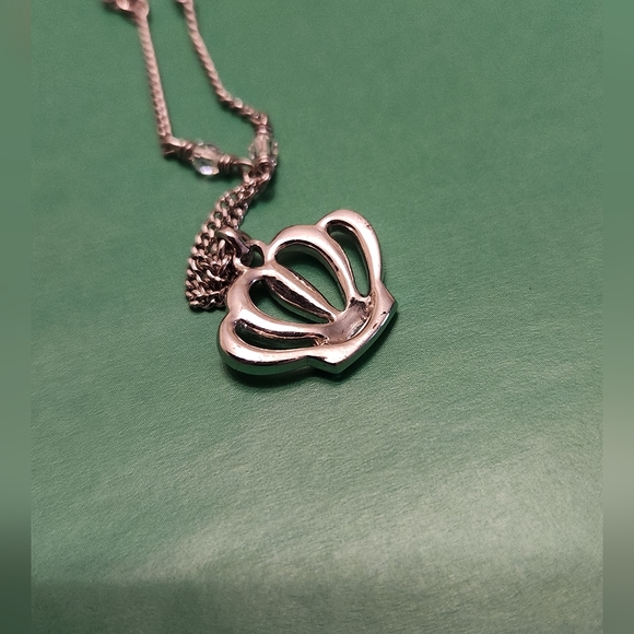 Christian Dior Vintage Crown Pendant Necklace Crystal Embellished Metal - Picture 7 of 14